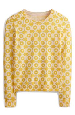 Boden Catriona Floral Print Crewneck Sweater in Passion Fruit Print