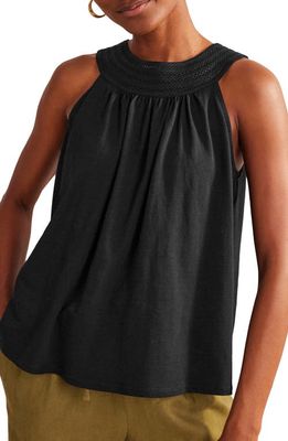 Boden Embroidered Swing Top in Black