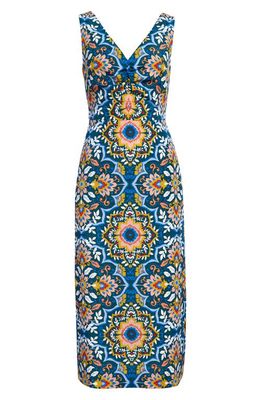 Boden Fiona Floral Midi Dress in Green Bloom