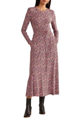 Boden Floral Long Sleeve Jersey Midi Dress in Petal Toile