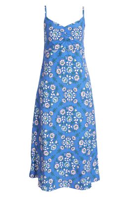 Boden Floral Print Midi Dress in Bluebell