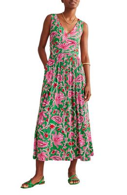 Boden Print Jersey Maxi Dress in Lime Botanic Vine