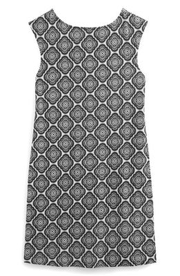 Boden Printed Sleeveless Cotton Jersey Dress in Black Botanic Blush