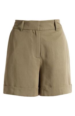 Boden Relaxed Cuff Hem Shorts in Washed Khaki