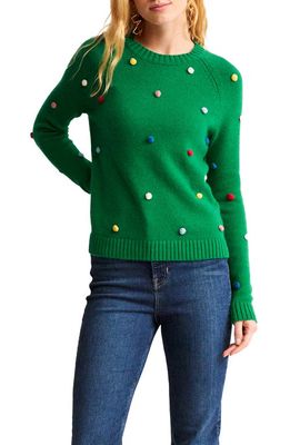 Boden The Pom Sweater in Veridian Green
