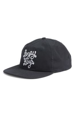 BOGEY BOYS Essential Logo Embroidered Snapback Baseball Cap in Black 