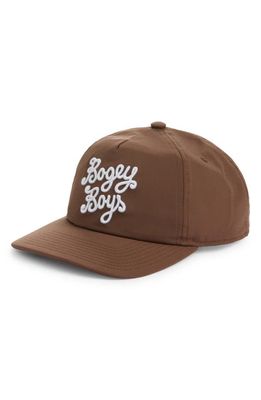 BOGEY BOYS Essential Logo Embroidered Snapback Baseball Cap in Bogey Brown