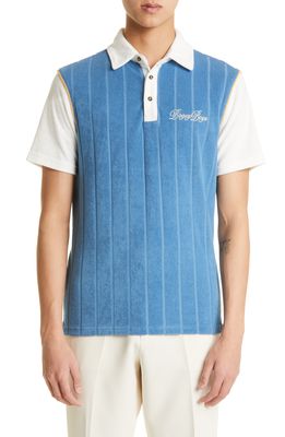 BOGEY BOYS Terry Cloth Polo in Blue/White