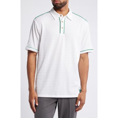 BOGEY BOYS The Legends Textured Golf Polo in White 