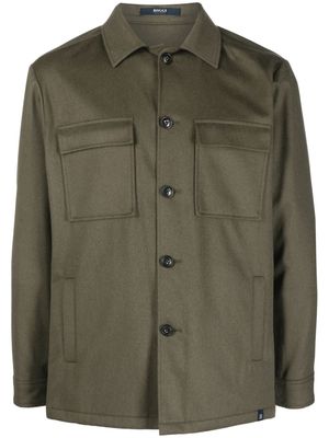 Boggi Milano button-up cashmere shirt jacket - Green