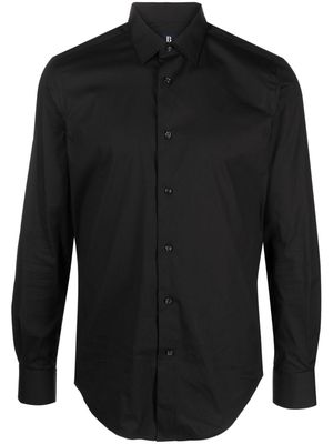 Boggi Milano button-up cotton-blend shirt - Black