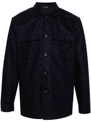 Boggi Milano button-up wool shirt jacket - Blue