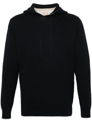 Boggi Milano contrast-trim knitted hoodie - Blue