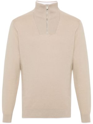 Boggi Milano contrasting-border jumper - Neutrals