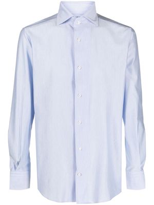 Boggi Milano cutaway-collar cotton-blend shirt - Blue