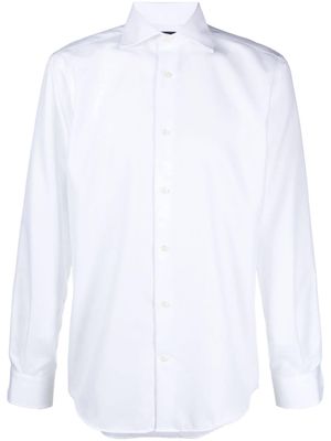 Boggi Milano Dobby poplin cotton shirt - White