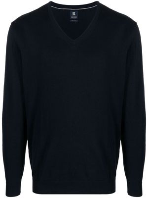 Boggi Milano fine-knit pima-cotton jumper - Blue