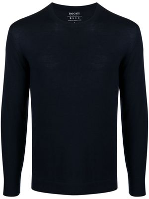 Boggi Milano fine-knit wool jumper - Blue