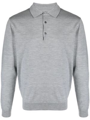 Boggi Milano fine-ribbed wool polo shirt - Grey