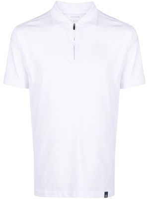 Boggi Milano half-zip short-sleeve polo shirt - White