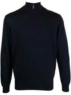 Boggi Milano half-zip wool jumper - Blue