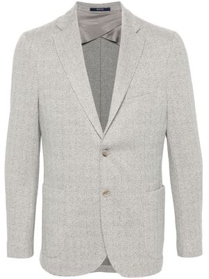 Boggi Milano herringbone-pattern single-breasted blazer - Grey
