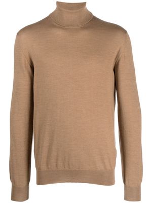 Boggi Milano high-neck wool jumper - Brown