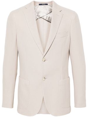 Boggi Milano knitted cotton blazer - Neutrals