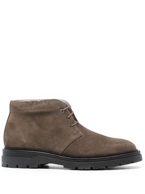 Boggi Milano lace-up suede ankle boots - Brown