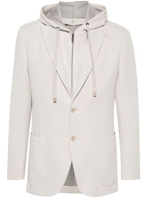 Boggi Milano layered hooded blazer - Neutrals
