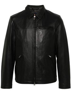 Boggi Milano leather shirt jacket - Black
