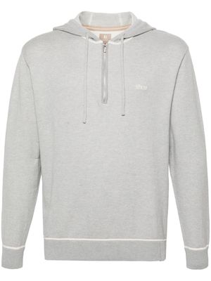 Boggi Milano logo-embroidered knitted hoodie - Grey