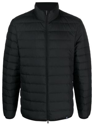 Boggi Milano logo-embroidered zip-up quilted jacket - Black