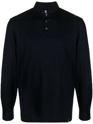 Boggi Milano long-sleeve cotton polo shirt - Blue