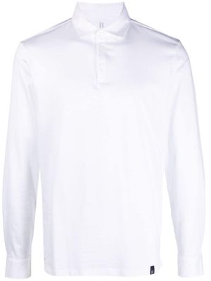 Boggi Milano long-sleeve cotton polo shirt - White