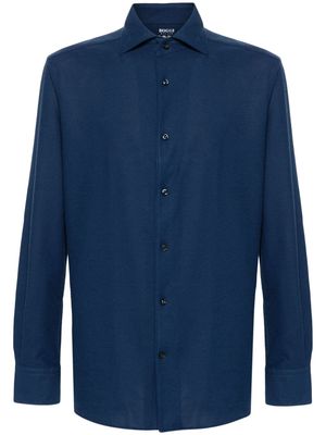 Boggi Milano long sleeve piqué shirt - Blue