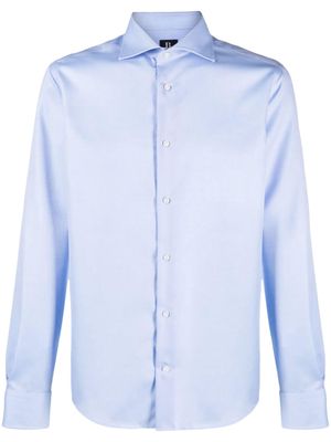 Boggi Milano long-sleeved cotton shirt - Blue