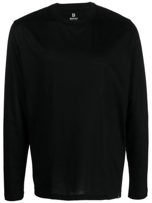 Boggi Milano long-sleeved cotton T-shirt - Black