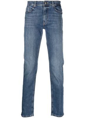 Boggi Milano mid-rise stretch-cotton tapered jeans - Blue