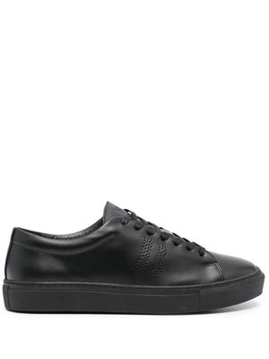 Boggi Milano perforated-logo leather sneakers - Black