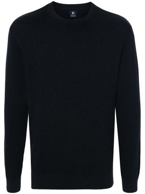 Boggi Milano ribbed-knit cotton jumper - Blue