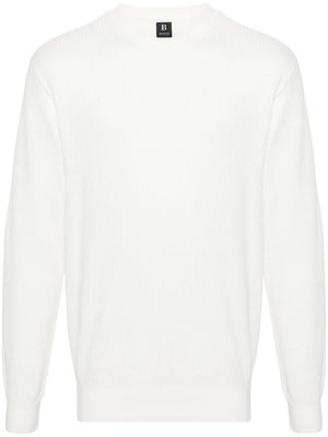 Boggi Milano ribbed-knit cotton jumper - White