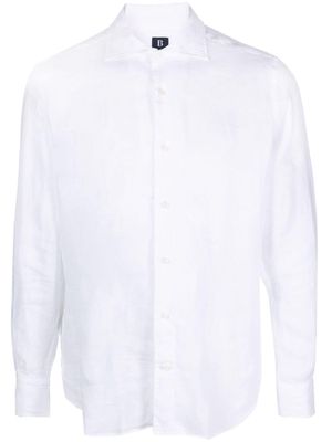 Boggi Milano spread-collar linen shirt - White