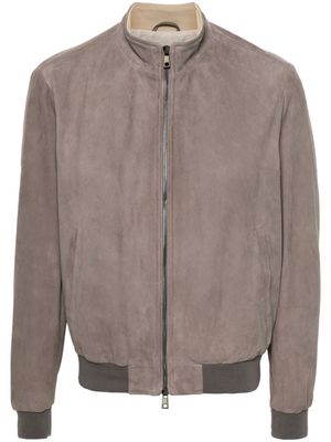 Boggi Milano suede bomber jacket - Grey