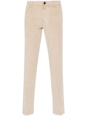Boggi Milano velvet corduroy straight-leg trousers - Neutrals