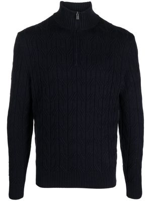 Boggi Milano virgin wool half-zip jumper - Blue