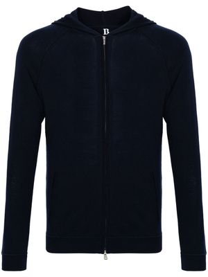Boggi Milano zip-up knitted hoodie - Blue