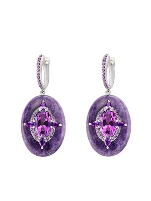 Boghossian 18kt white gold Reveal amethyst and charoite earrings - Purple