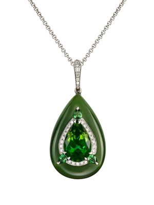 Boghossian 18kt white gold Reveal tourmaline and jade pendant necklace - Green