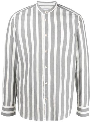 Boglioli band-collar striped shirt - Grey